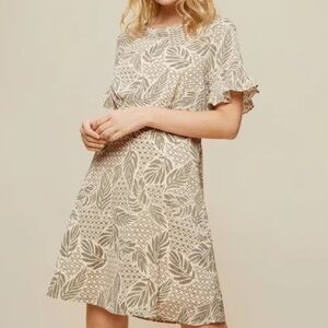 Dorothy Perkins Khaki Green Ruffle Mini Dress UK 14 US 10 petite